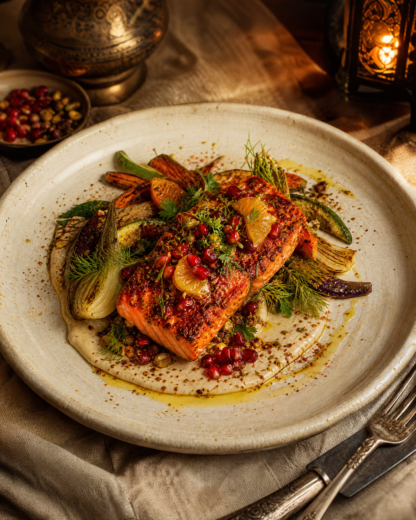 An elegant chef-composed fish dish